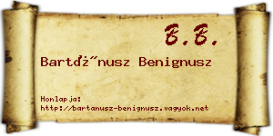 Bartánusz Benignusz névjegykártya